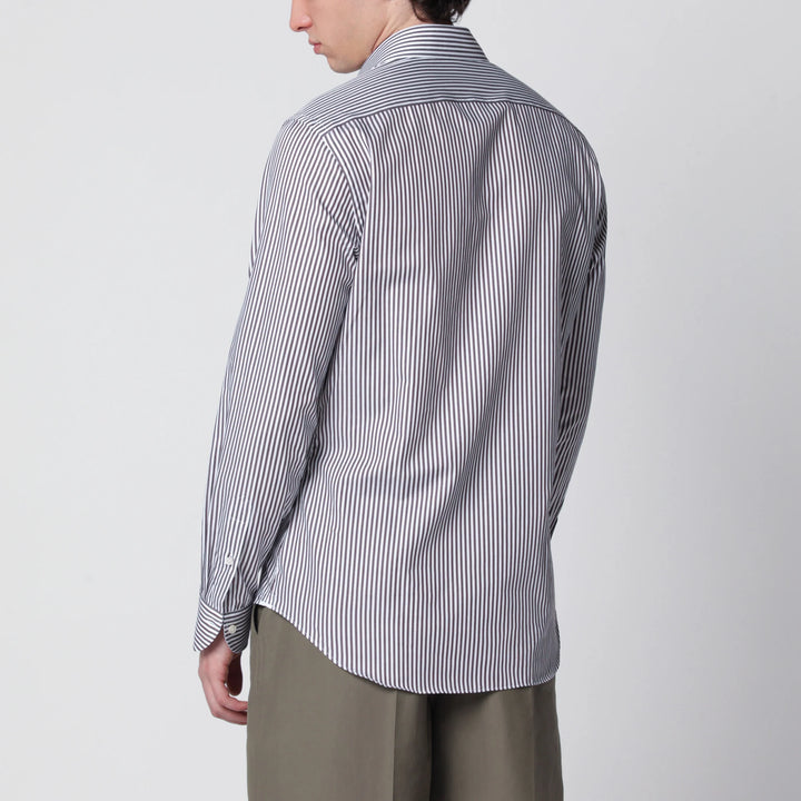 XACUS - White/brown striped Travel shirt
