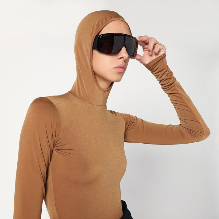 DARKPARK - Billie hooded top in caramel colour