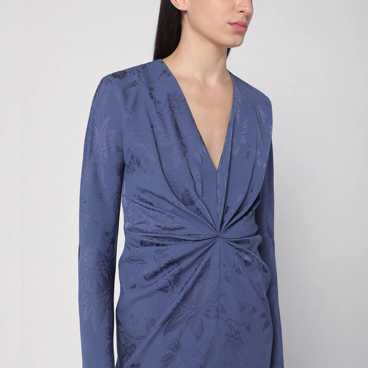 ETRO - Jacquard-effect dress in cornflower blue