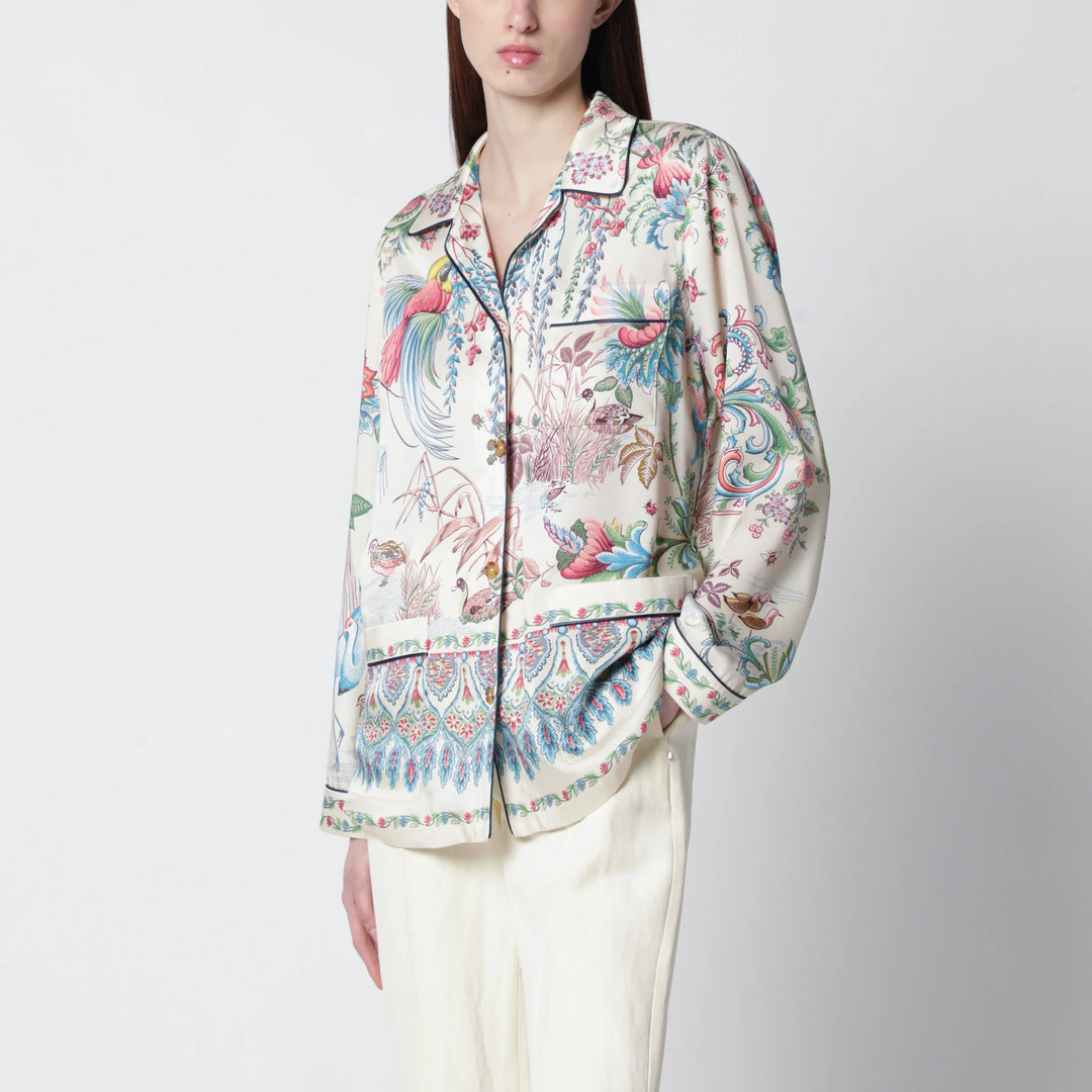 ETRO - Floral print shirt in fluid twill