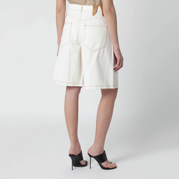 DARKPARK - Ecru cotton bermuda shorts