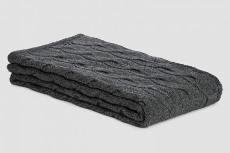Bemboka Chunky Cable Angora & Merino Wool Throw - Pre-Shrunk