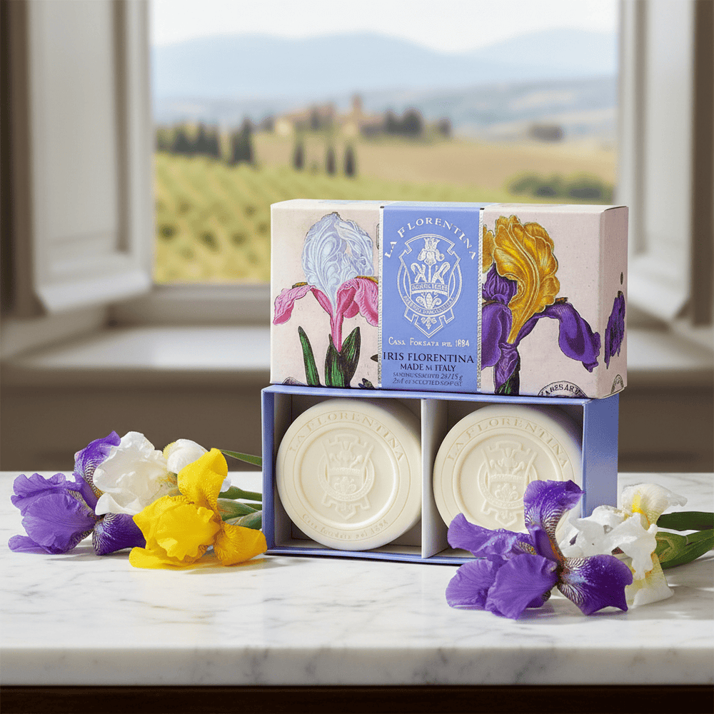 La Florentina Iris 2 Round Soaps 115 g Brand 115g 2 Bar Soaps Gift Boxed