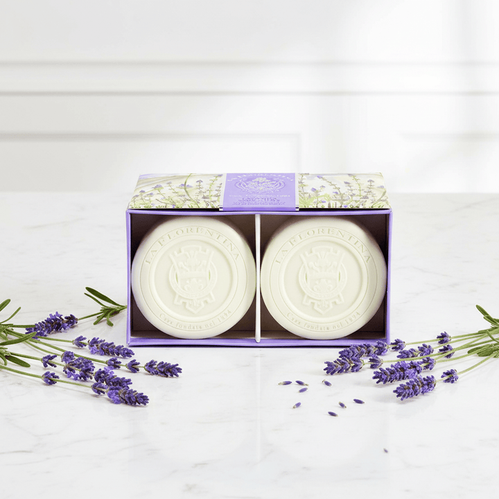 La Florentina Lavender 2 Round Soaps 115g Brand 115g 2 Bar Soaps Gift Boxed