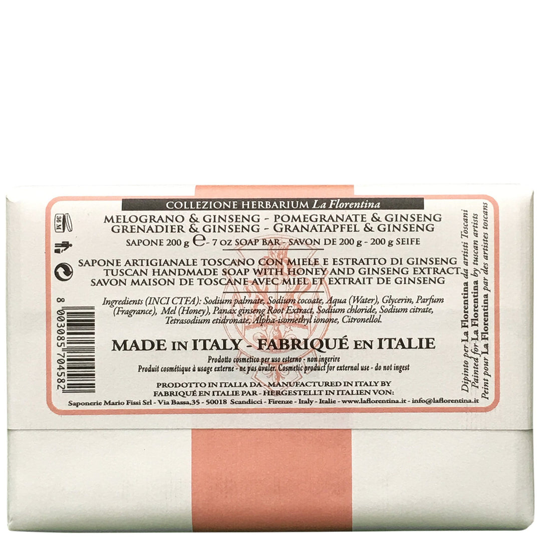 La Florentina 200g Bar Soap Pomegranate &amp; Ginseng Bar Soap 200g Brand