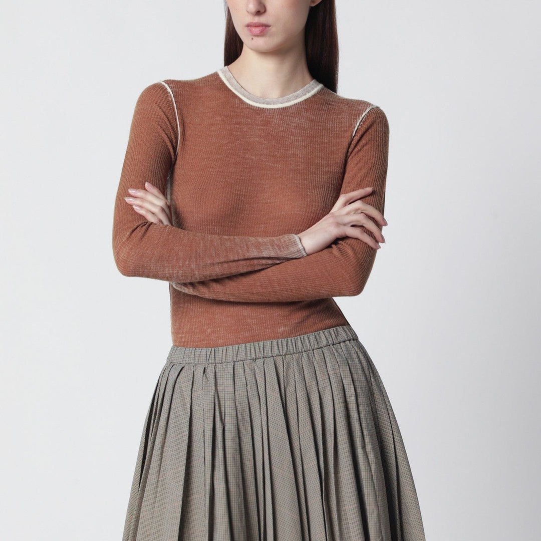 Apparel & Accessories 6397 - Ribbed desert-colored vintage-effect knit Brand