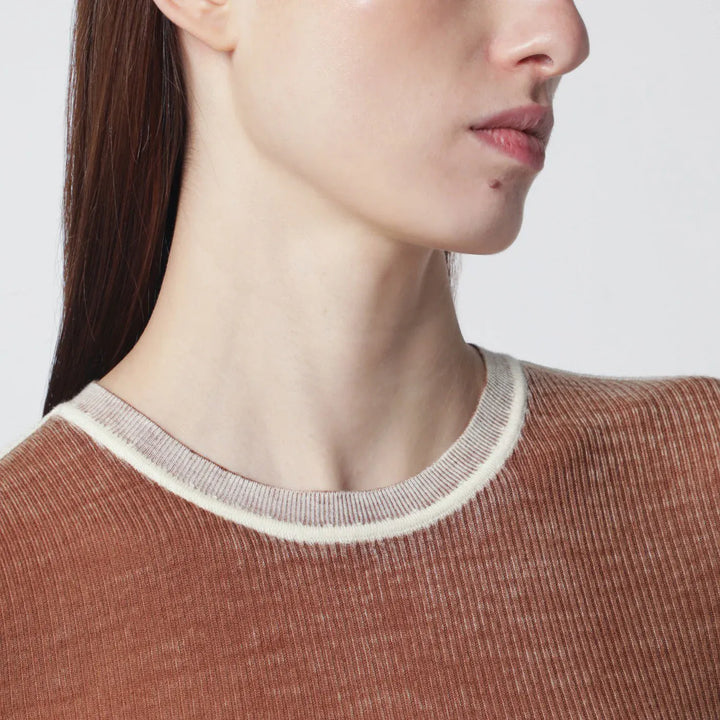 6397 - Ribbed desert-colored vintage-effect knit Brand Apparel &amp; Accessories