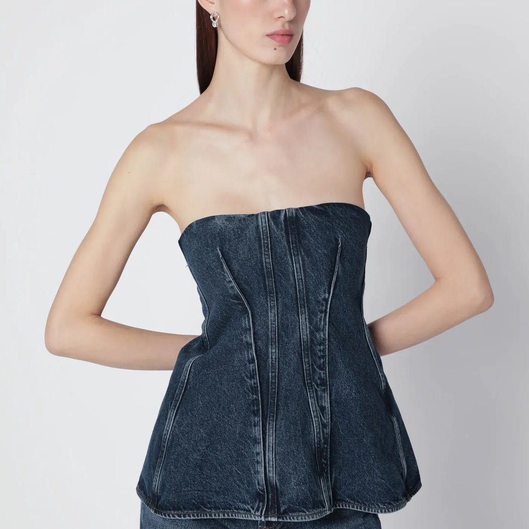 AGOLDE - Blue Lara denim corset Brand Apparel &amp; Accessories