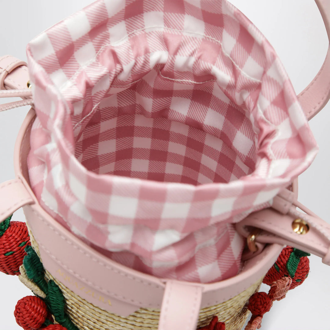 Aquazzura - Botanica mini bucket bag in raffia and leather Brand Apparel &amp; Accessories TU