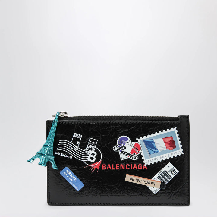 Balenciaga - Cash black leather coin purse with card holder Brand Apparel &amp; Accessories TU