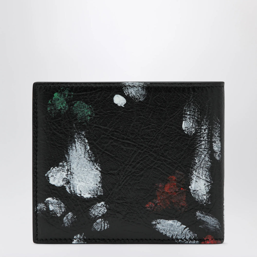 Balenciaga - Cash leather wallet with painter’s print Brand Apparel & Accessories TU
