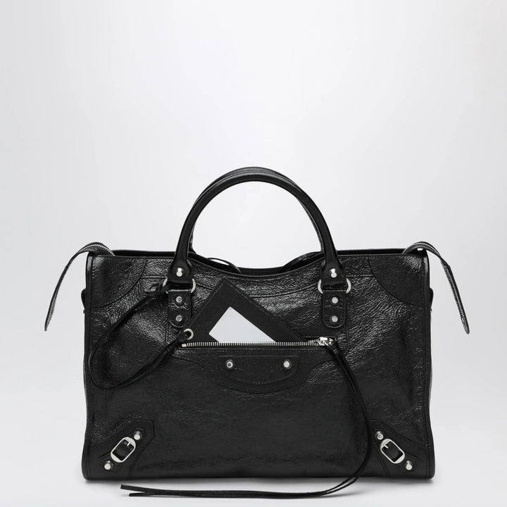 Balenciaga - Le City Medium bag in Arena lambskin leather black Brand Apparel &amp; Accessories U