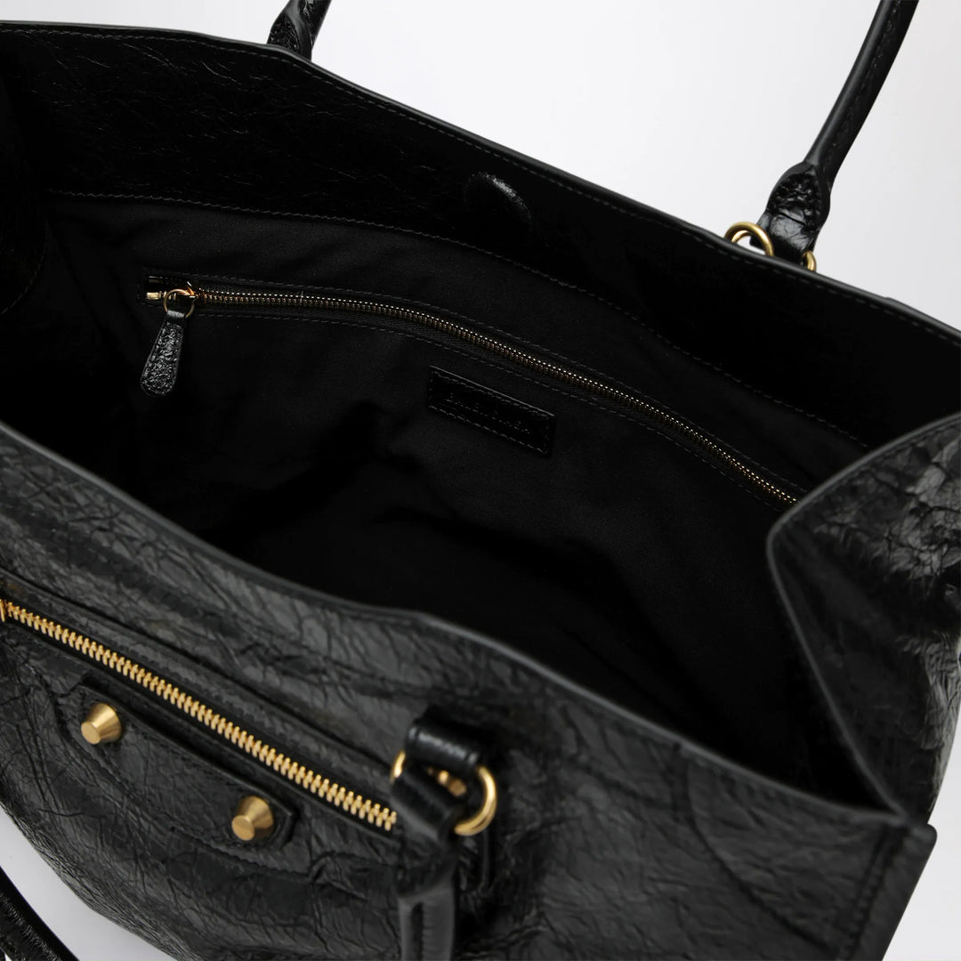 Balenciaga - Le City small lambskin leather tote bag in black Brand Apparel &amp; Accessories TU