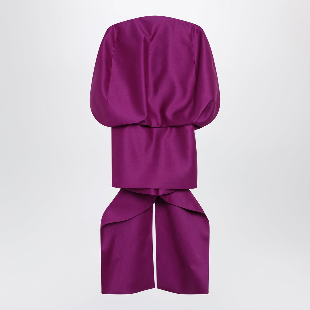 Apparel &amp; Accessories Balenciaga - Off-shoulder mini dress in wool-silk blend, violet Brand