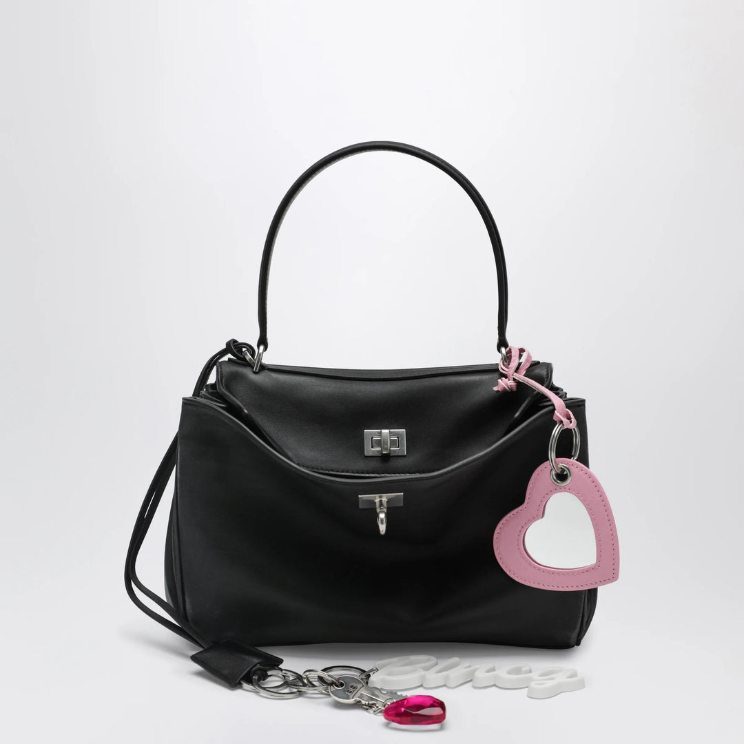 Balenciaga - Small black Rodeo bag in smooth calf leather with charm Brand Apparel &amp; Accessories U
