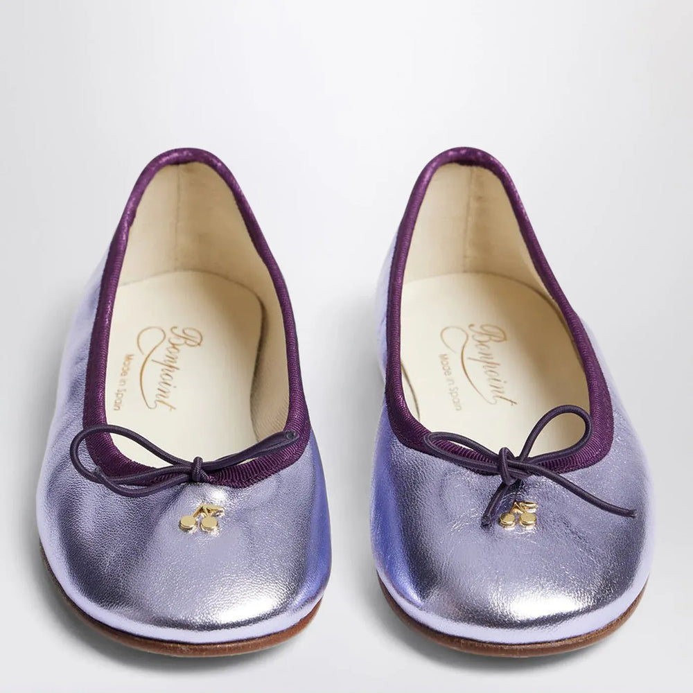 Bonpoint - Lisa iridescent lilac leather ballet flats Brand Apparel & Accessories 25