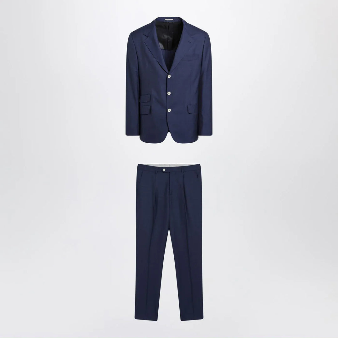 Brunello Cucinelli - Blue single-breasted wool suit Brand Apparel &amp; Accessories 48 IT