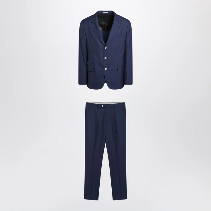 Brunello Cucinelli - Blue single-breasted wool suit Brand Apparel &amp; Accessories 48 IT