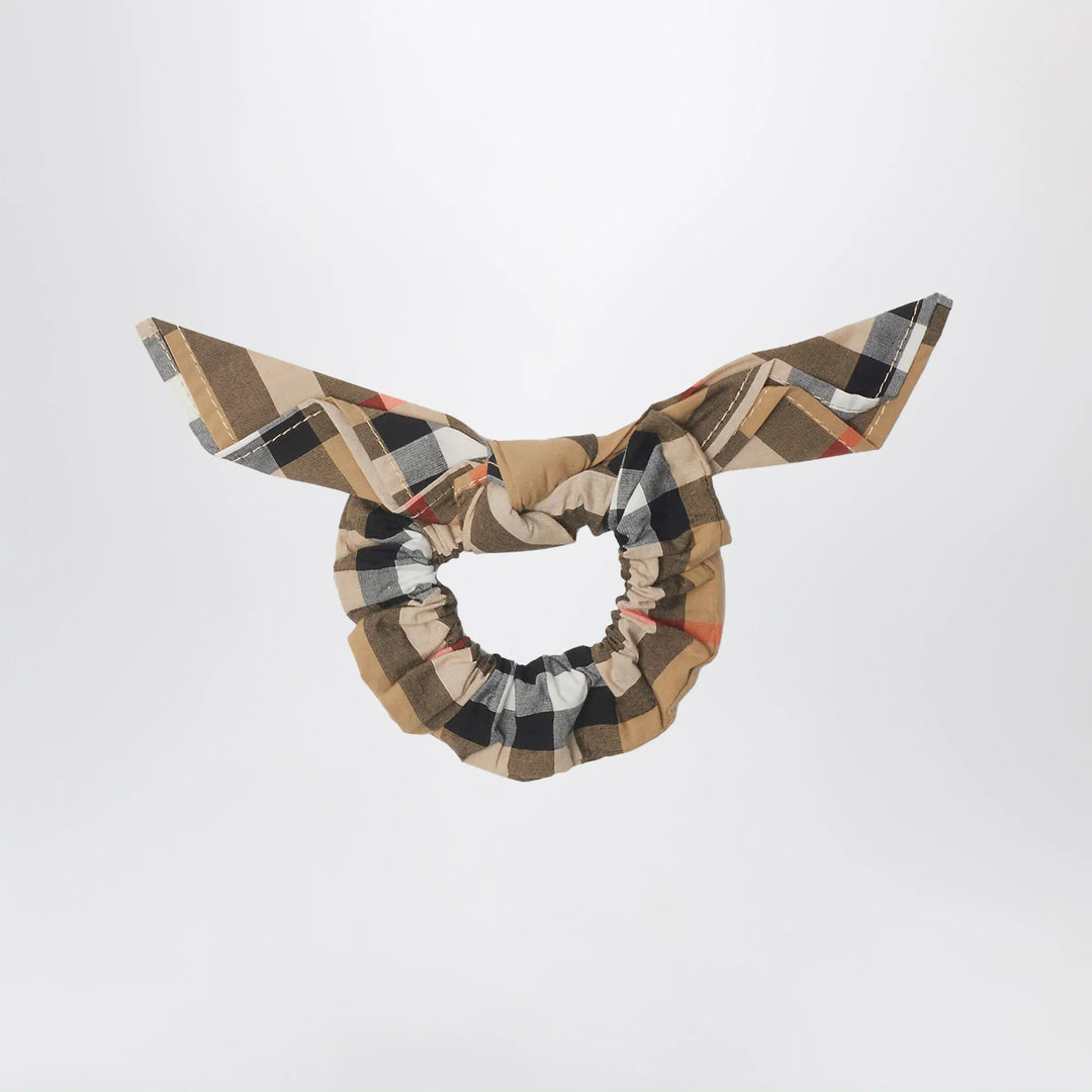 Burberry - Beige Check Pattern Cotton Scrunchies Brand Apparel &amp; Accessories U