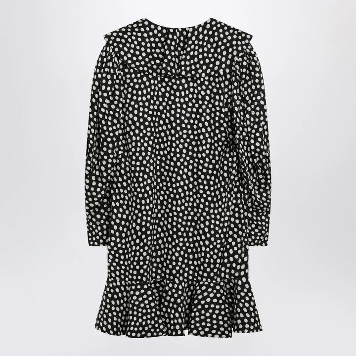 Chloé - Black silk jacquard mini dress with polka dot print Brand Apparel &amp; Accessories