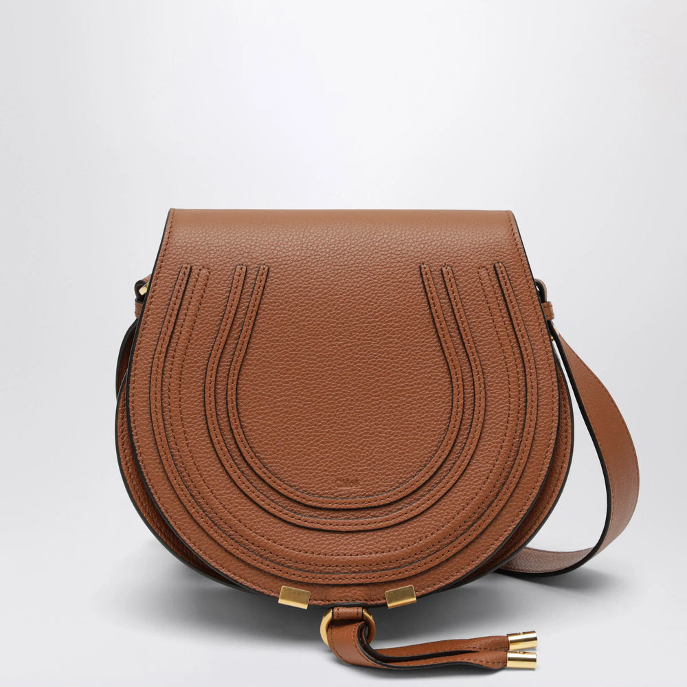 Chloé - Brown Saddle Marcie bag in grained leather Brand Apparel & Accessories TU