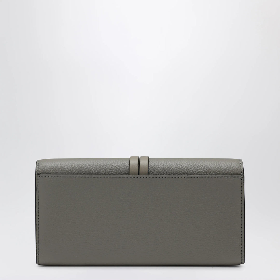 Chloé - Grey Alphabet flap wallet in grained leather Brand Apparel &amp; Accessories TU