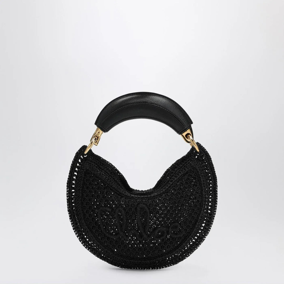 Chloé - Mini Summer Banana hobo bag in black crochet with leather details Brand Apparel &amp; Accessories TU