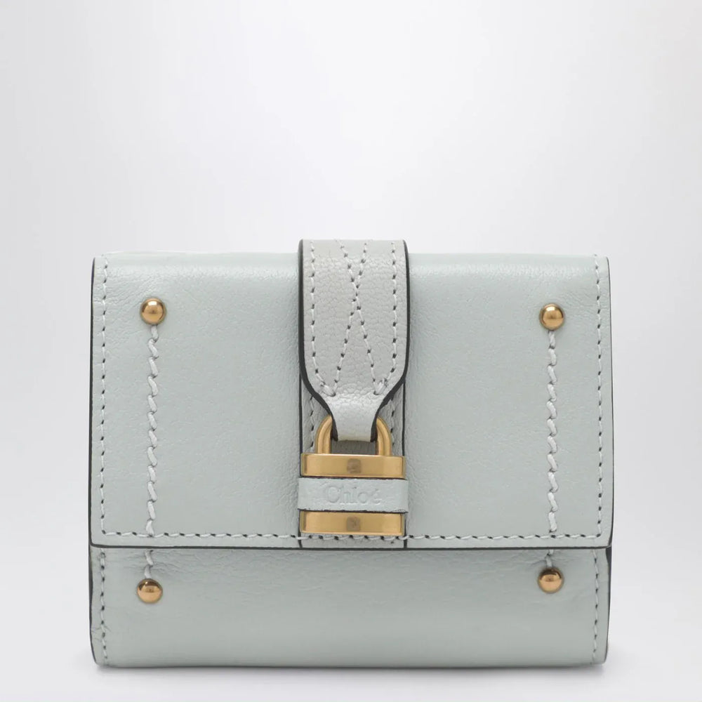 Chloé - Paddington mini trifold wallet in aqua blue leather Brand Apparel & Accessories TU
