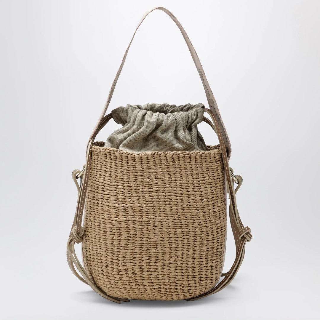 Chloé - Small Woody bucket bag in raffia Brand Apparel &amp; Accessories TU