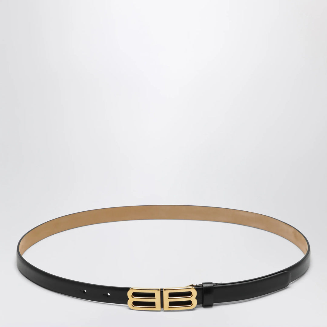Balenciaga - Bolero BB calfskin leather belt in black Brand Apparel &amp; Accessories > Clothing Accessories > Belts