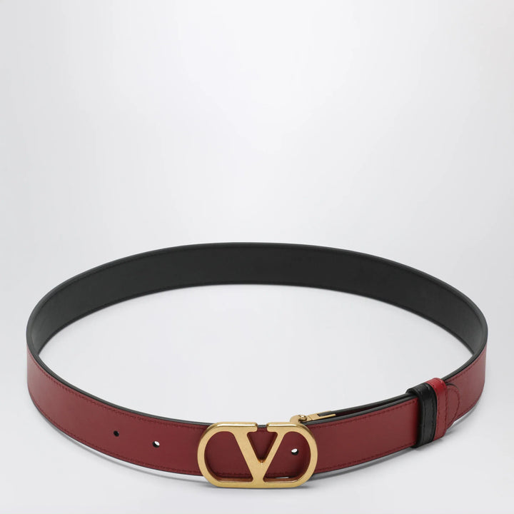 Valentino Garavani - Reversible VLogo Signature belt in glossy calfskin black/red Brand Apparel &amp; Accessories > Clothing Accessories > Belts