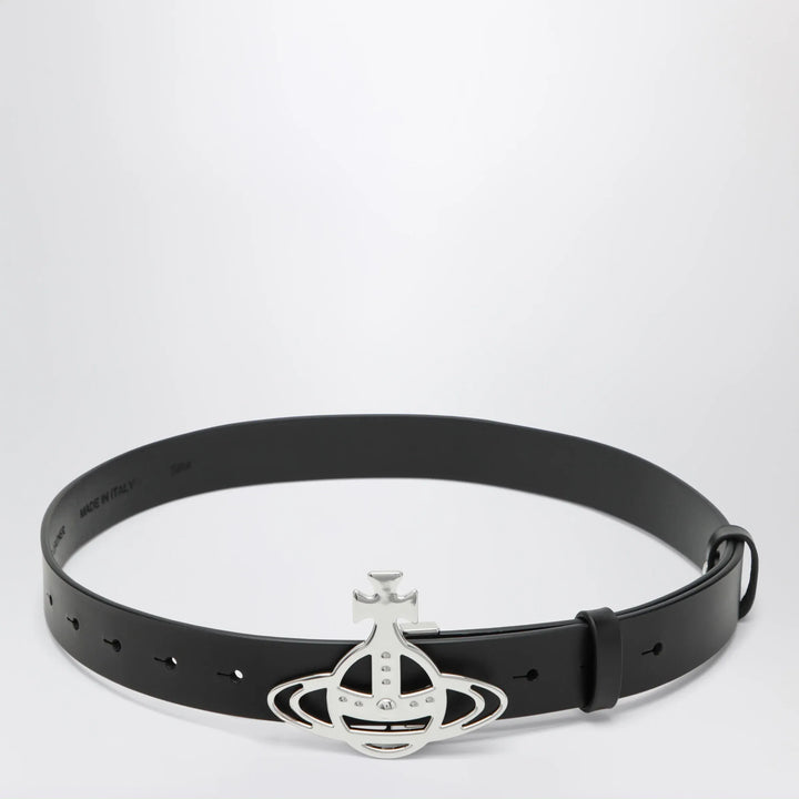 Vivienne Westwood - Leather belt with Orb buckle in black Brand Apparel &amp; Accessories > Clothing Accessories > Belts S/M