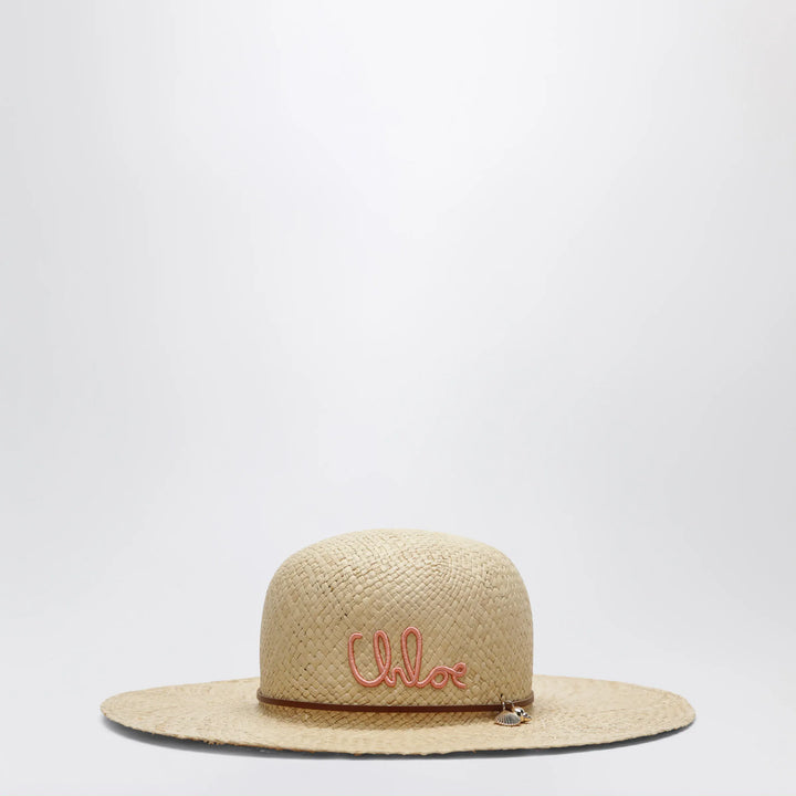 Chloé - Raffia hat with embroidered logo Brand Apparel &amp; Accessories > Clothing Accessories > Hats 58 EU
