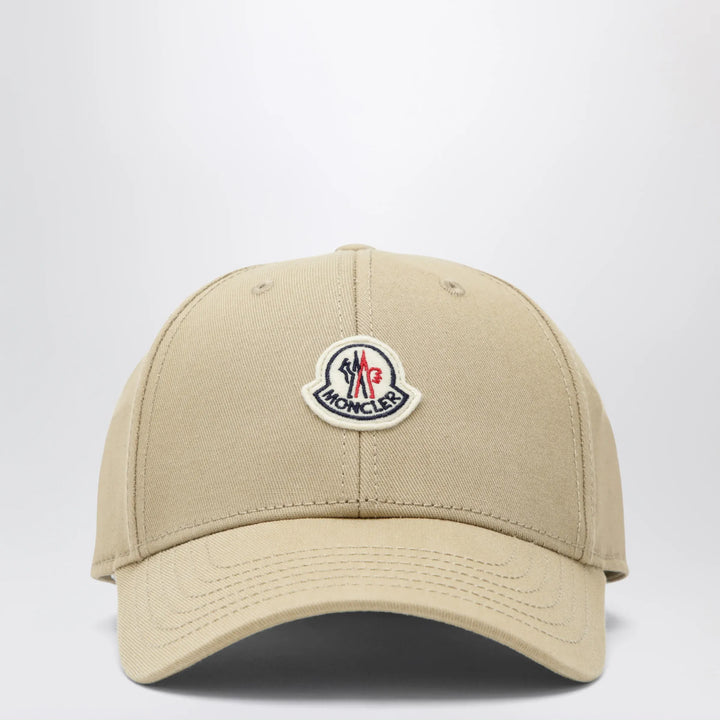 Moncler - Beige baseball cap with logo patch Brand Apparel &amp; Accessories > Clothing Accessories > Hats TU
