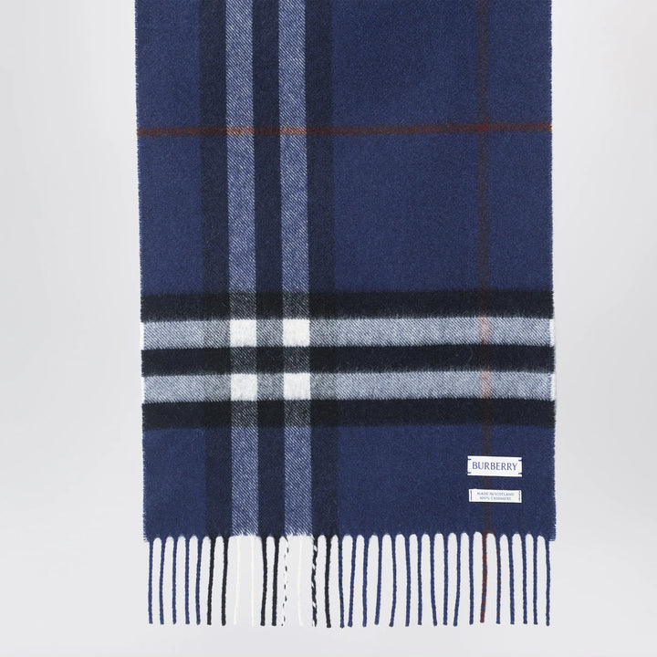 Burberry - Blue cashmere scarf with a checked pattern Brand Apparel &amp; Accessories > Clothing Accessories > Scarves &amp; Shawls TU