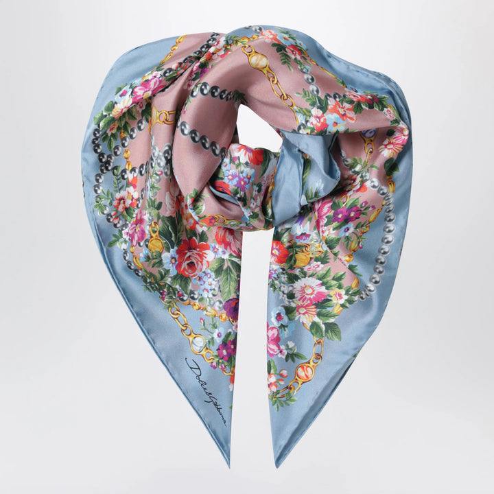 Dolce&amp;Gabbana - 90x90 silk twill scarf with floral bouquet print Brand Apparel &amp; Accessories > Clothing Accessories > Scarves &amp; Shawls TU