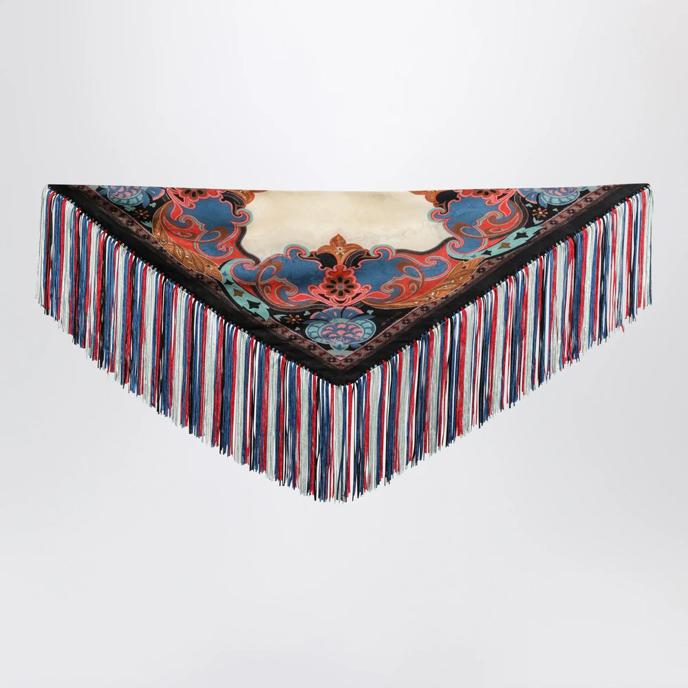 ETRO - Silk jacquard scarf with fringes Brand Apparel & Accessories > Clothing Accessories > Scarves & Shawls TU