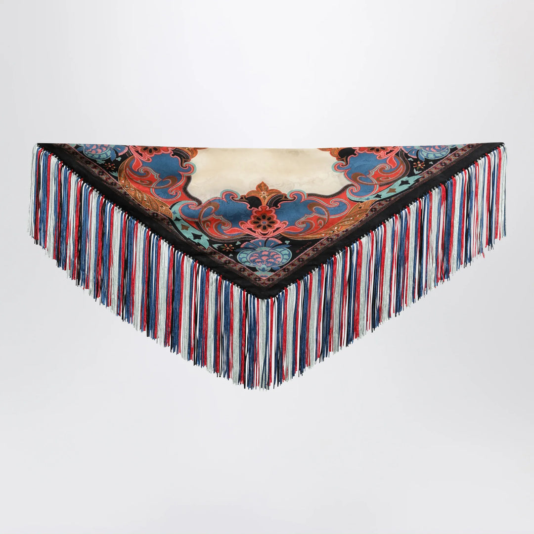 ETRO - Silk jacquard scarf with fringes Brand Apparel &amp; Accessories > Clothing Accessories > Scarves &amp; Shawls TU
