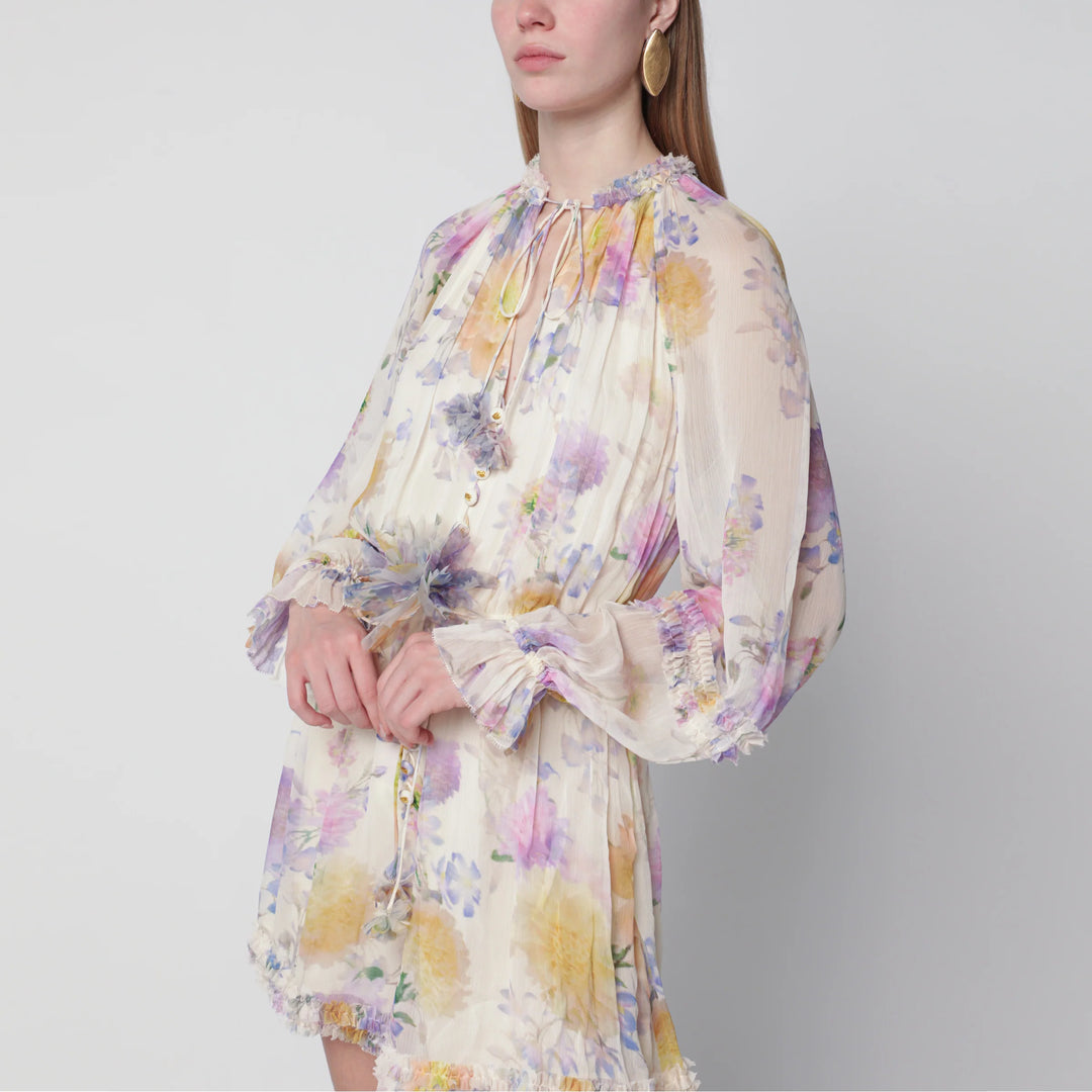 ZIMMERMANN - Cream short jumpsuit with floral pattern Brand Apparel &amp; Accessories > Clothing > One-Pieces > Jumpsuits &amp; Rompers