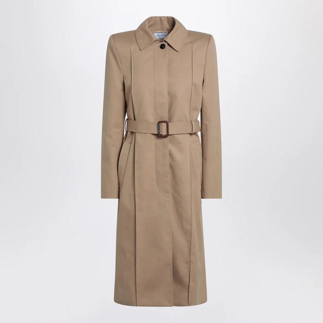 Alexander McQueen - Beige trench coat with belt Brand Apparel & Accessories > Clothing > Outerwear > Coats & Jackets 44  IT