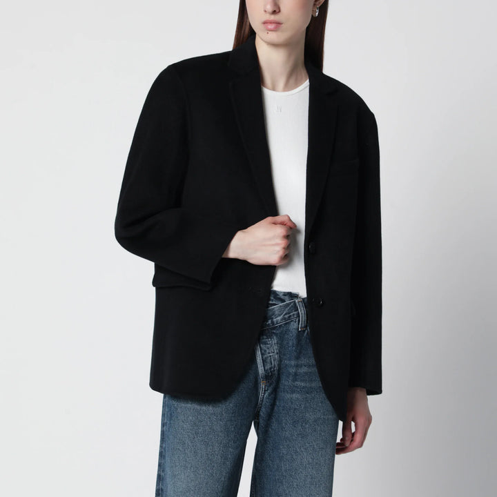 ANINE BING - Quinn oversized wool-cashmere blazer in black Brand Apparel &amp; Accessories > Clothing > Outerwear > Coats &amp; Jackets