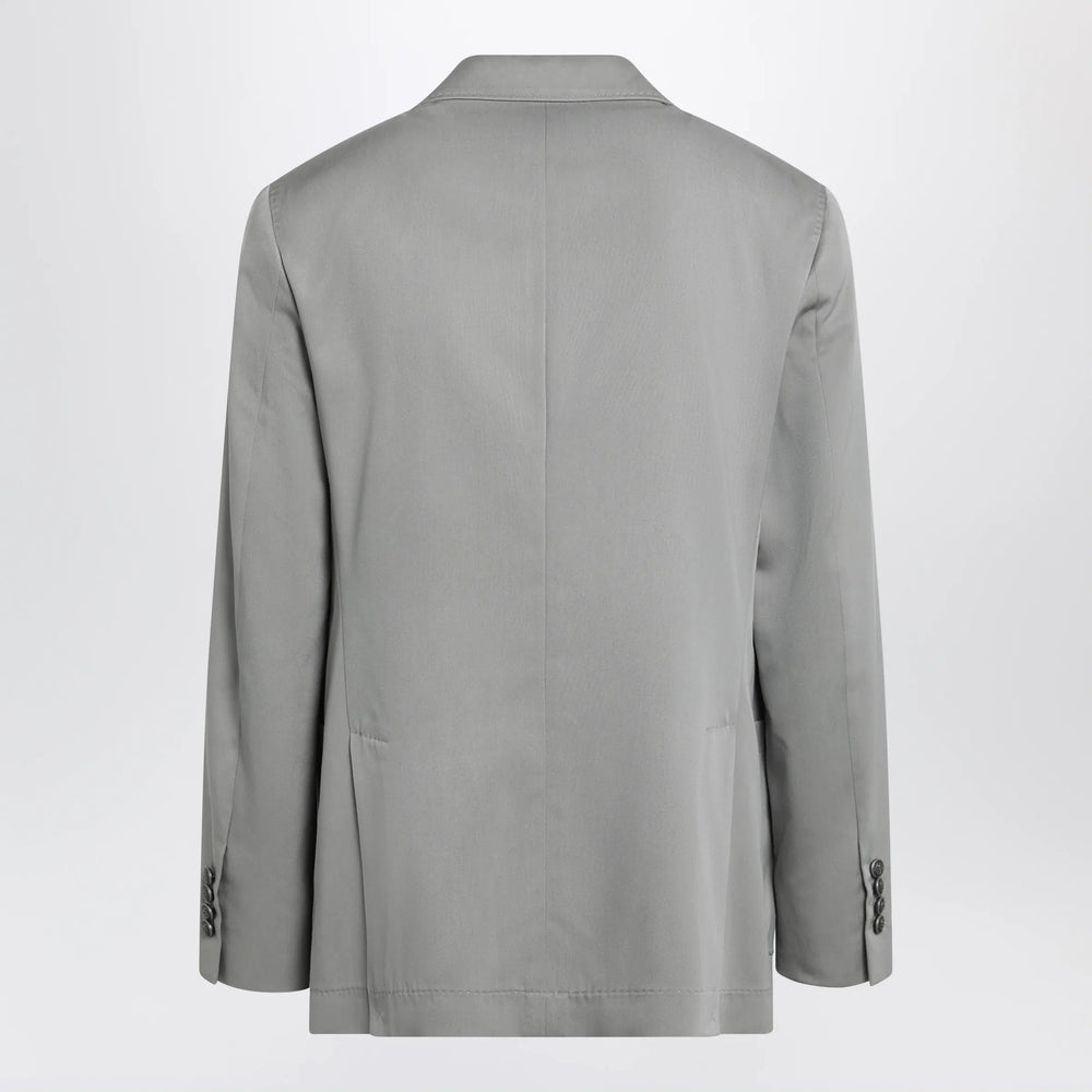 Brunello Cucinelli - Double-breasted silk blazer in khaki Brand Apparel & Accessories > Clothing > Outerwear > Coats & Jackets 50 IT