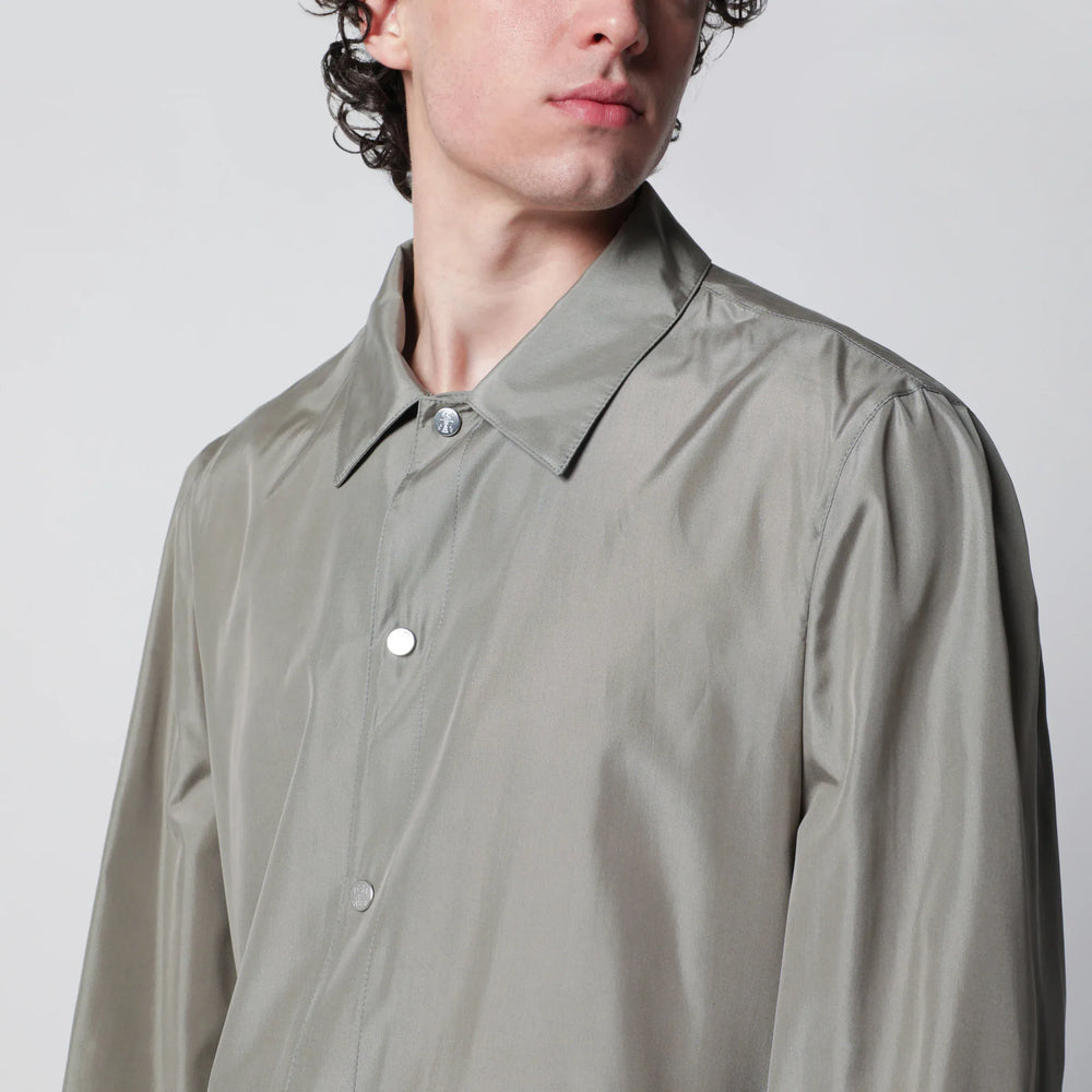 Brunello Cucinelli - Unlined jacket in khaki membrane silk Brand Apparel & Accessories > Clothing > Outerwear > Coats & Jackets