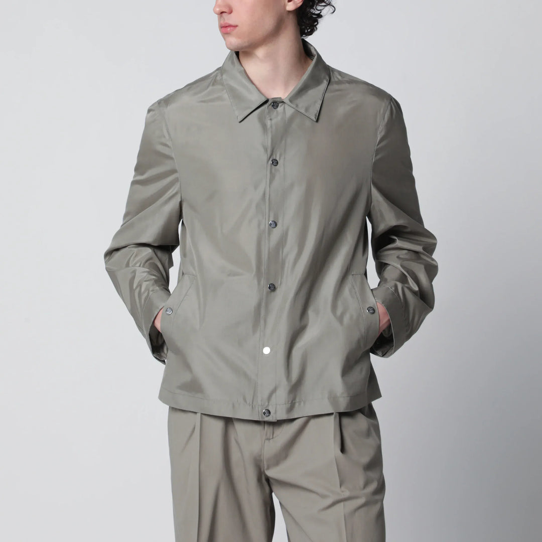 Brunello Cucinelli - Unlined jacket in khaki membrane silk Brand Apparel & Accessories > Clothing > Outerwear > Coats & Jackets 50 IT