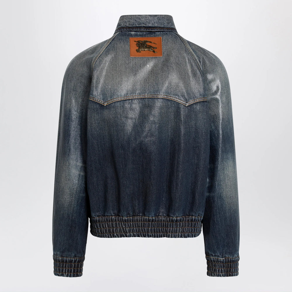 Burberry - Coated denim aviator jacket in mid blue Brand Apparel & Accessories > Clothing > Outerwear > Coats & Jackets