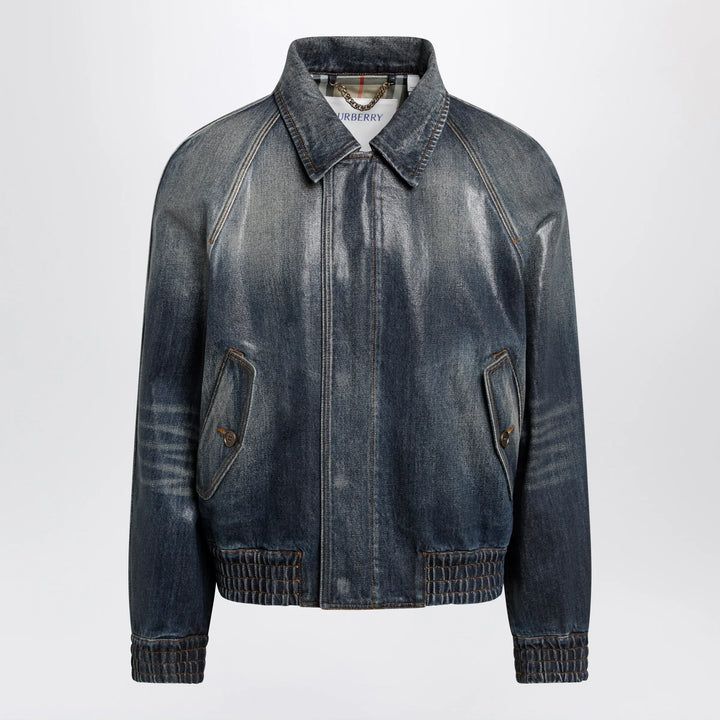Burberry - Coated denim aviator jacket in mid blue Brand Apparel &amp; Accessories > Clothing > Outerwear > Coats &amp; Jackets