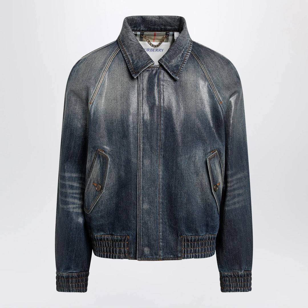 Burberry - Coated denim aviator jacket in mid blue Brand Apparel &amp; Accessories > Clothing > Outerwear > Coats &amp; Jackets 46 IT