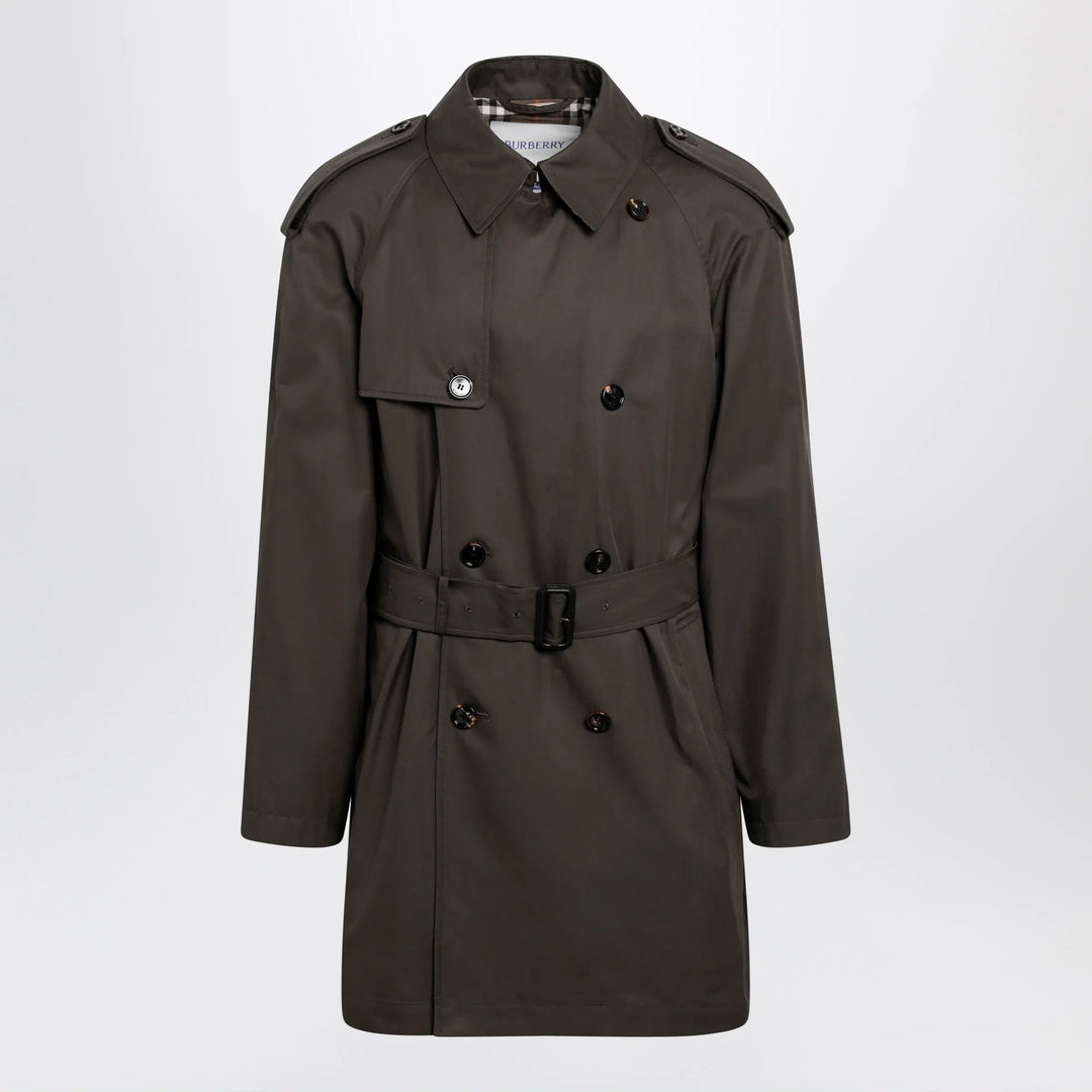 Burberry - Leadenham mid-length gabardine trench coat in brown Brand Apparel & Accessories > Clothing > Outerwear > Coats & Jackets 48 IT