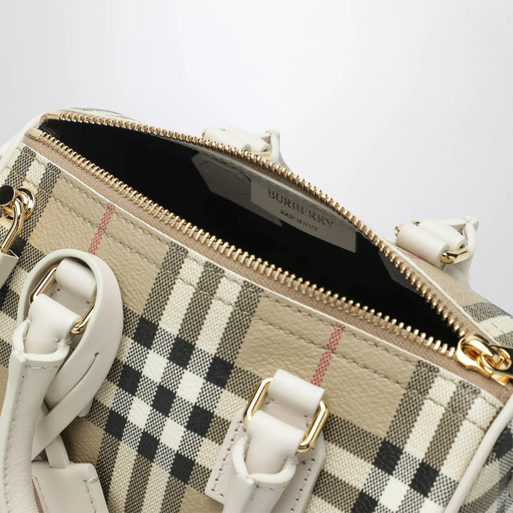 Burberry - Mini Vintage Check bowling bag in coated cotton beige Brand Apparel &amp; Accessories > Clothing > Outerwear > Coats &amp; Jackets TU