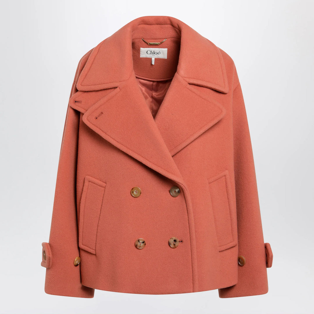 Chloé - Cedar pink double-breasted short wool coat Brand Apparel &amp; Accessories > Clothing > Outerwear > Coats &amp; Jackets 36  FR